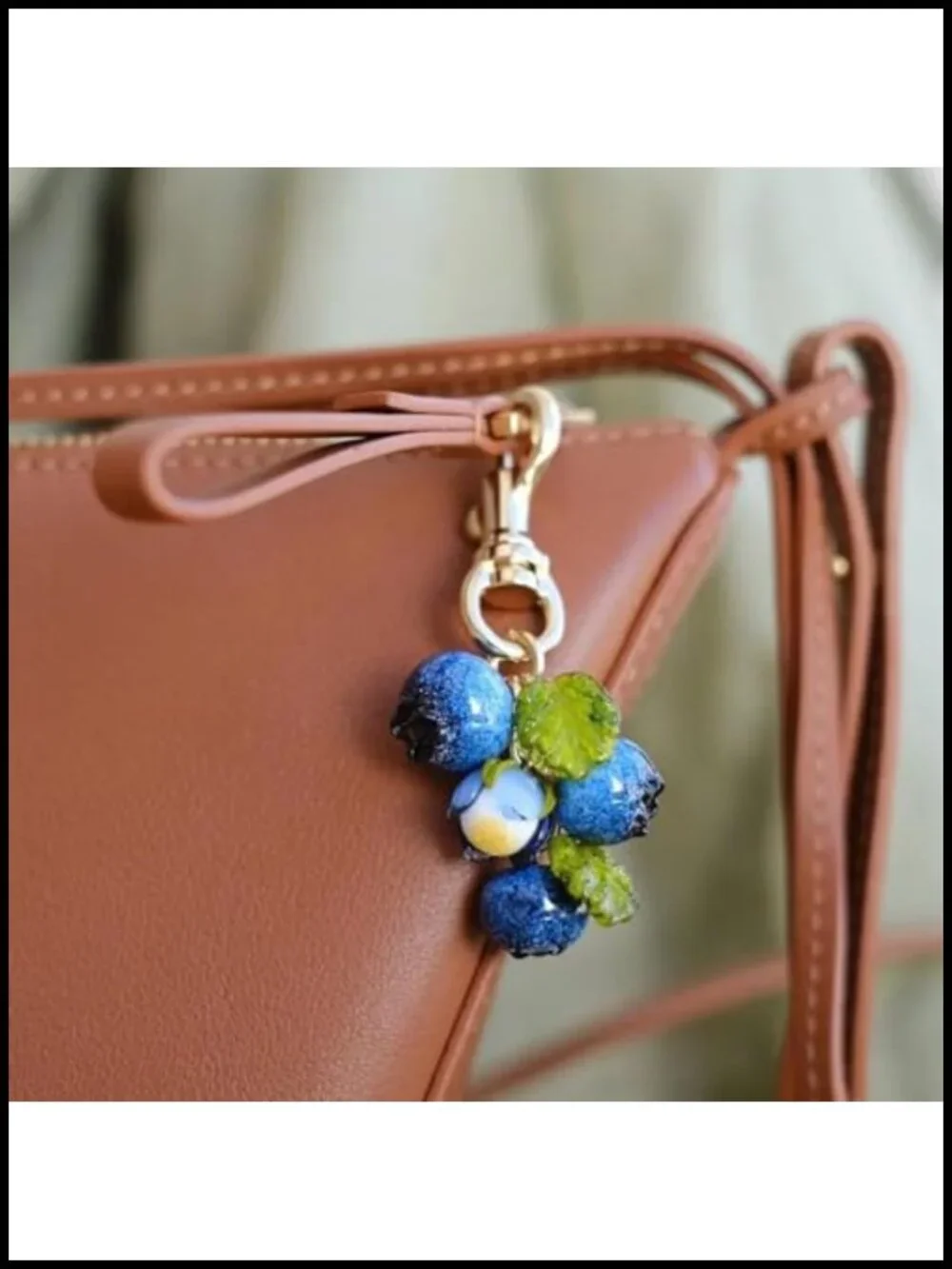Blueberry Fruit Charm Keychain for Handbags Tote Bags Cute 3D Plastic Purse